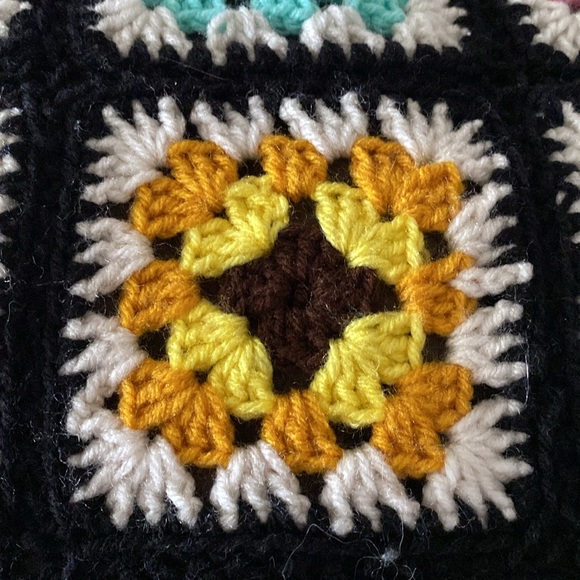 Hand crafted! Boho Granny square crochet retro cushion! Colourful 17”x17” - Picture 13 of 17